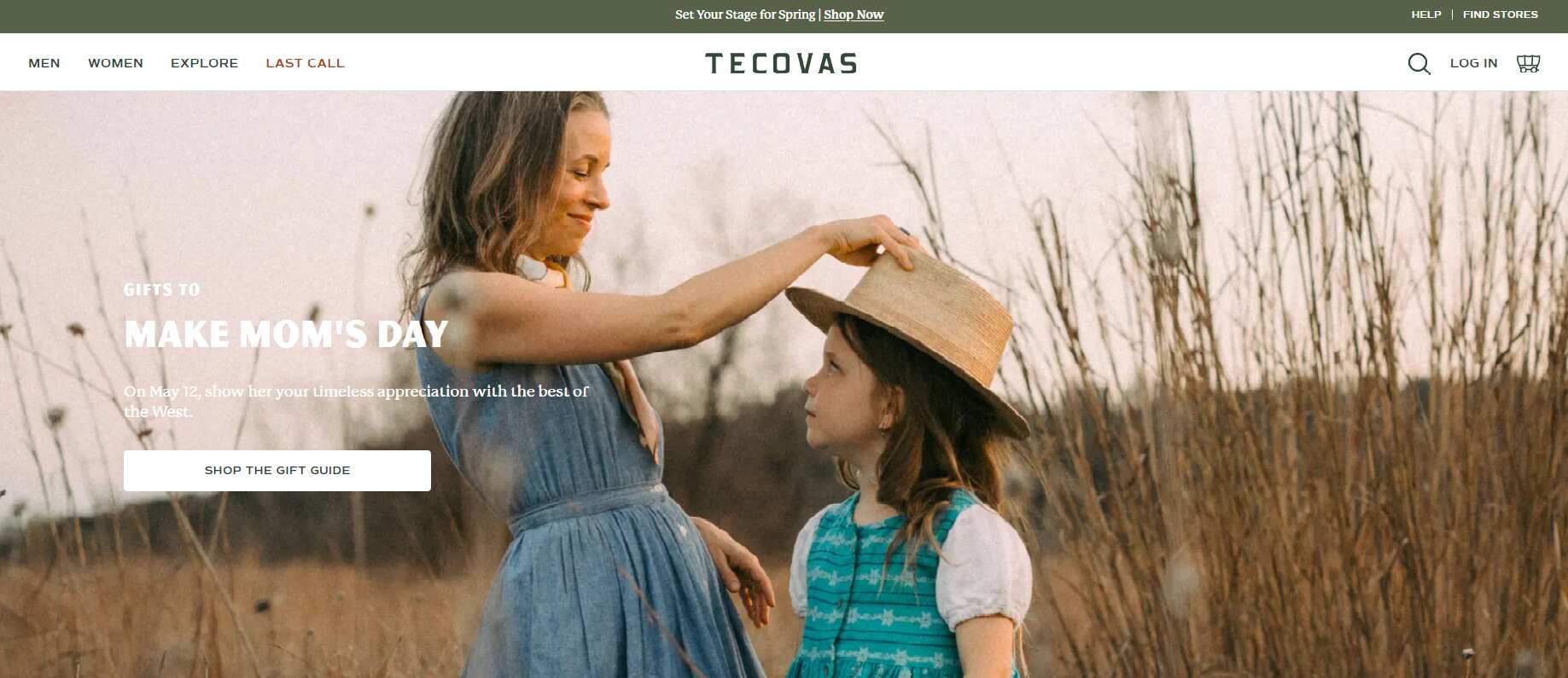 Homepage of Tecovas